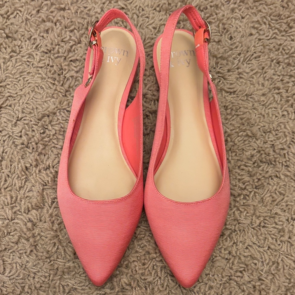 Crown & Ivy Pink Slingback Flats